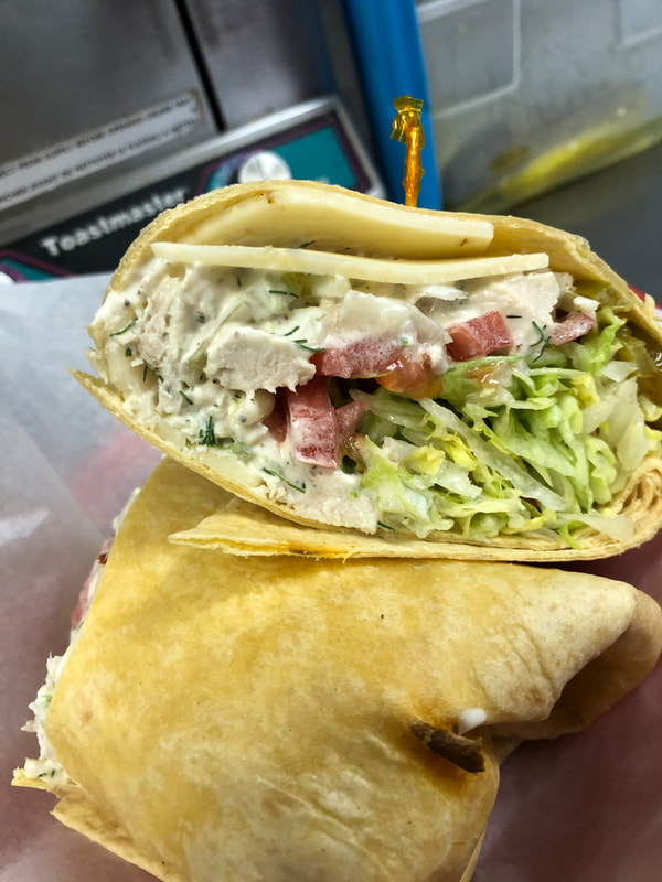 Chicken salad wrap from Sun Deli